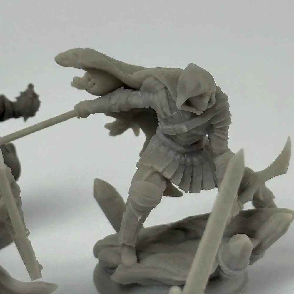 Lot of 3D Printed Fantasy RPG Tabletop Miniatures and Bases Unpainted